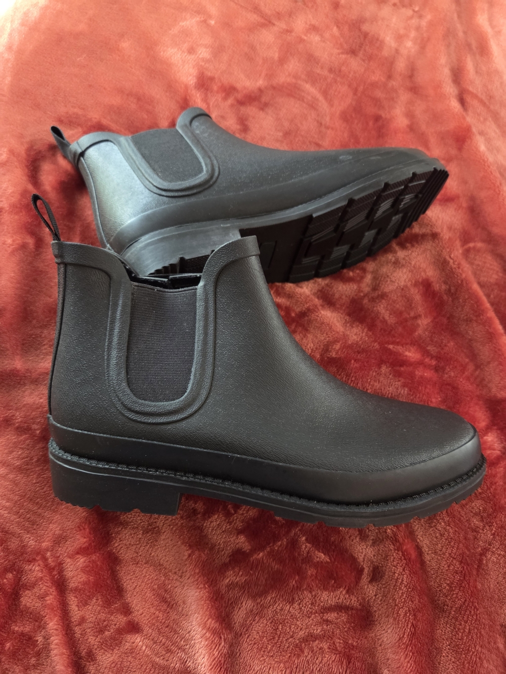 Classic Black Chelsea Rain Ankle Boots